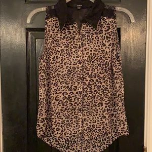 Sheer cheetah blouse jr large
